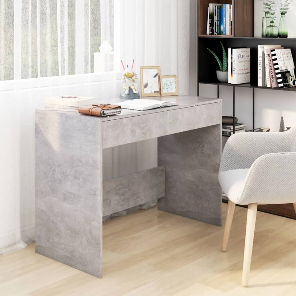 Birou, gri beton, 101 x 50 x 76,5 cm, PAL