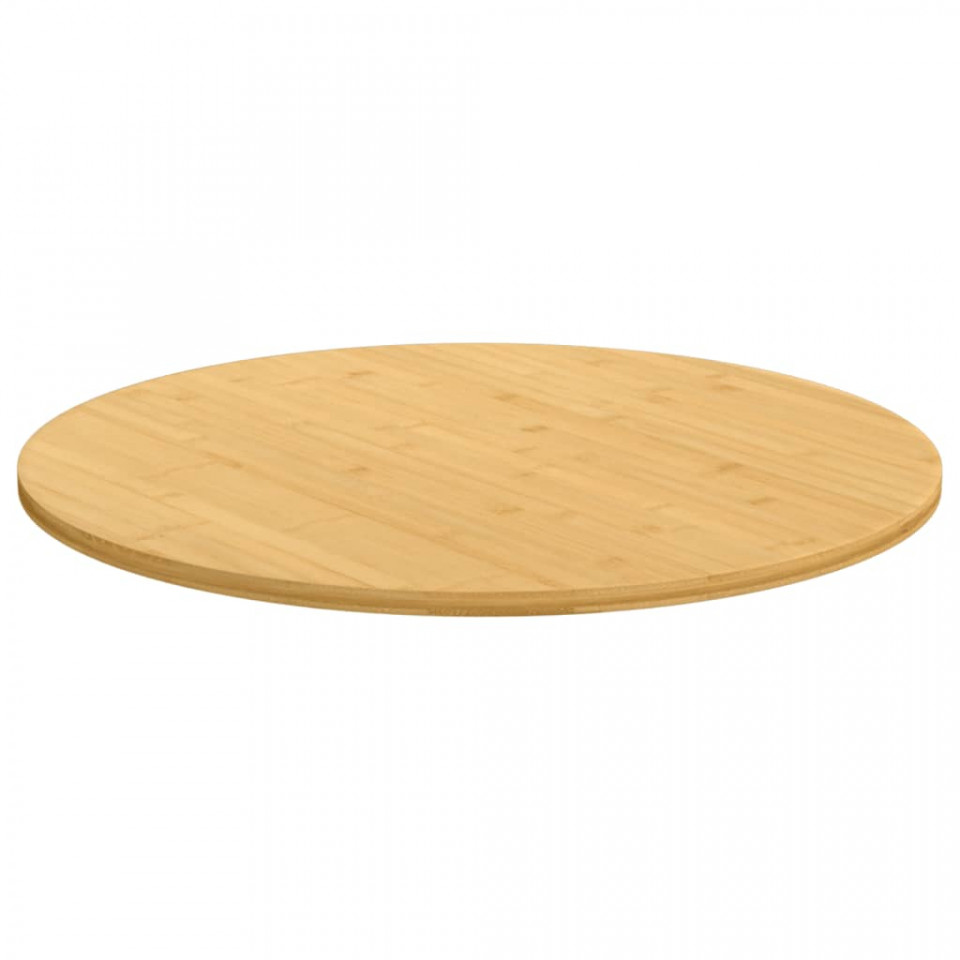 Blat de masă, Ø80x1,5 cm din bambus