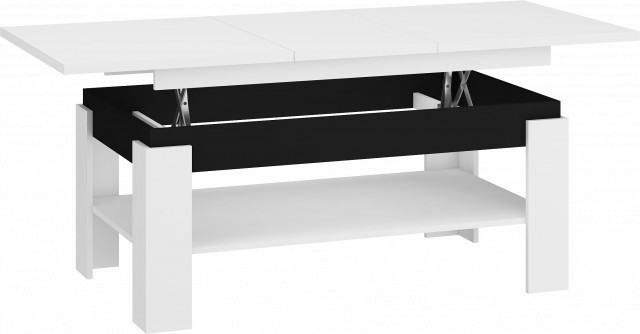 Boston (Masuta De Cafea) White/Black High Gloss