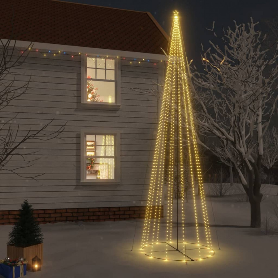 Brad de Crăciun conic, 1134 LED-uri, alb cald, 230×800 cm 1134 imagine noua