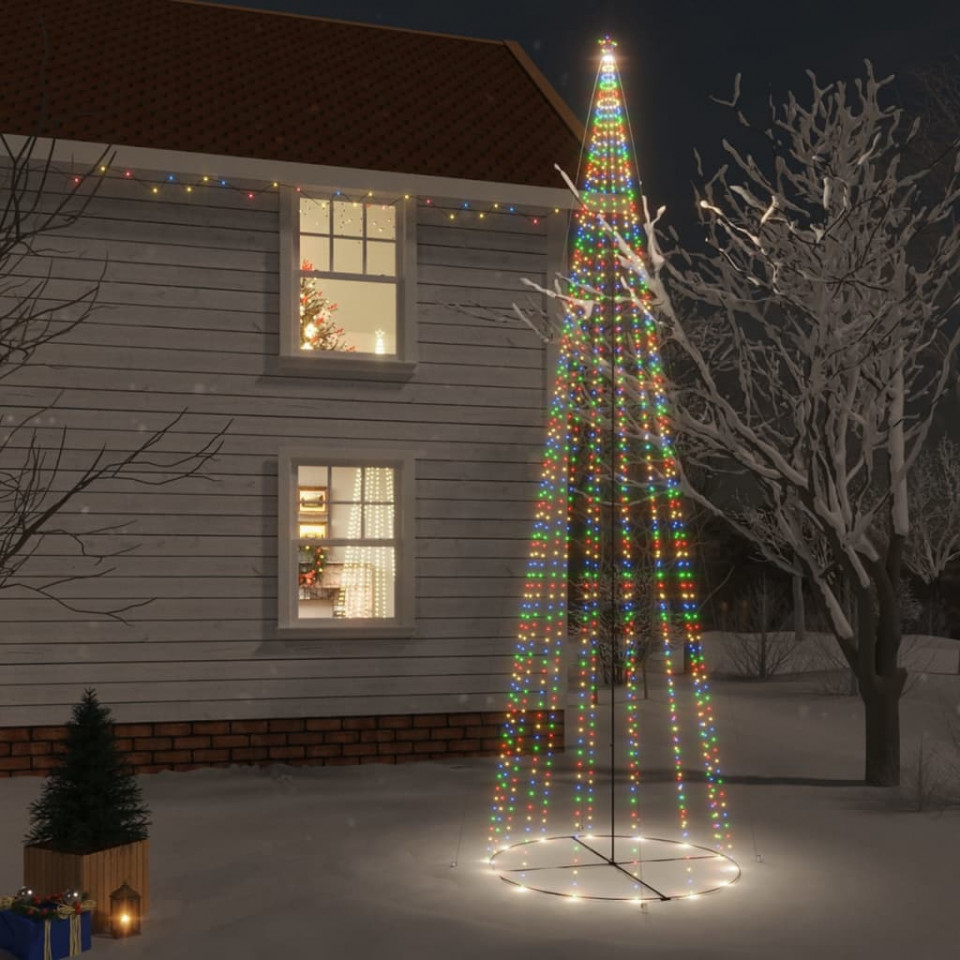 Brad de Crăciun conic, 1134 LED-uri, multicolor, 230×800 cm 1134 imagine noua