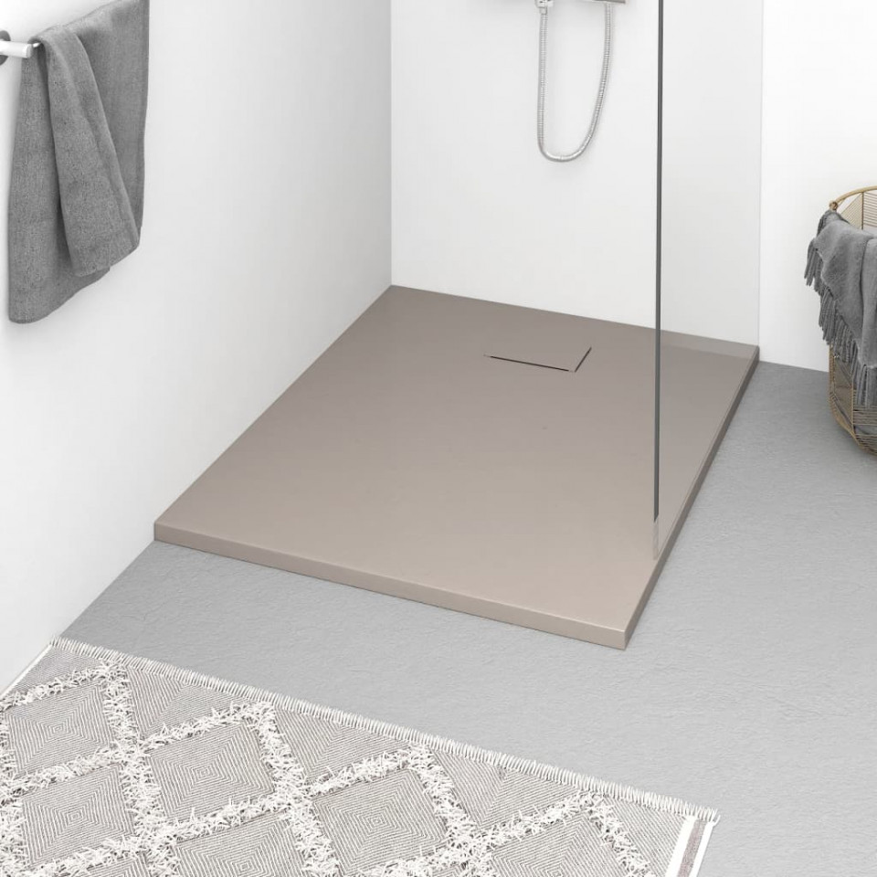 Cădiță de duș, maro, 100×80 cm, SMC 100x80