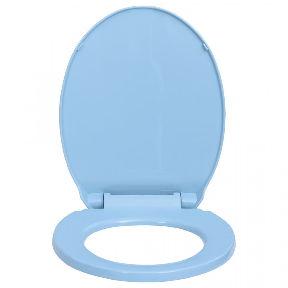 Capac WC închidere silențioasă eliberare rapidă albastru oval