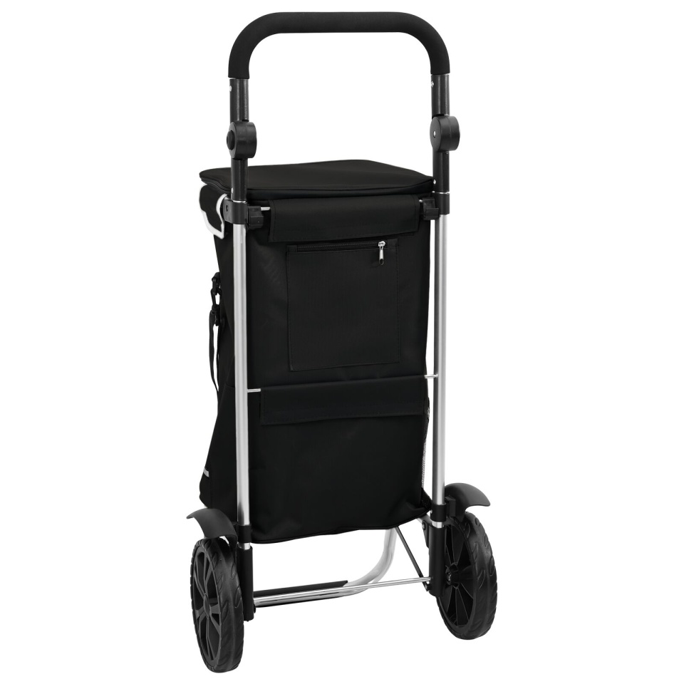 Carucior de cumpărături cu roți și mânere reglabile Negru 40 L