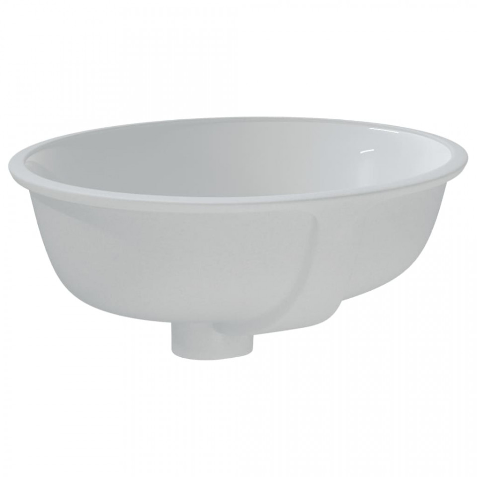 Chiuvetă de baie albă 37x31x17,5 cm, ovală, ceramică