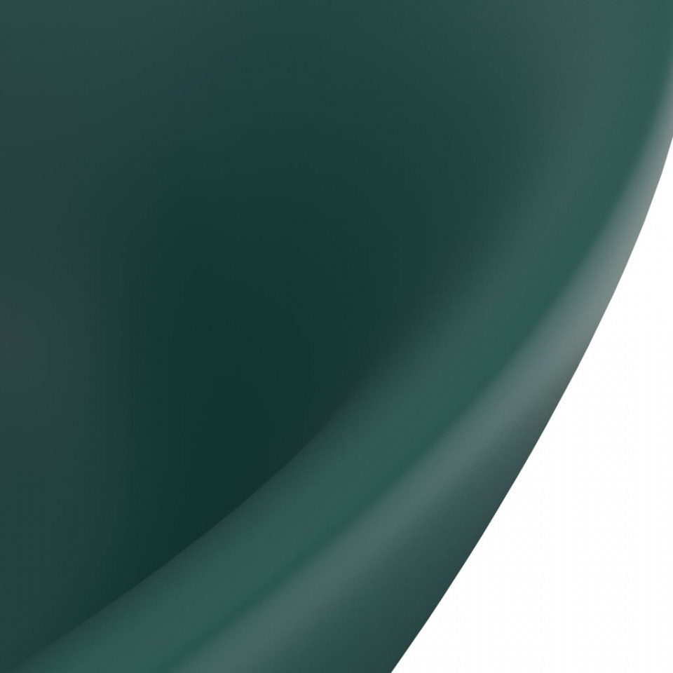 Chiuvetă lux preaplin verde închis mat 58,5x39 cm ceramică oval