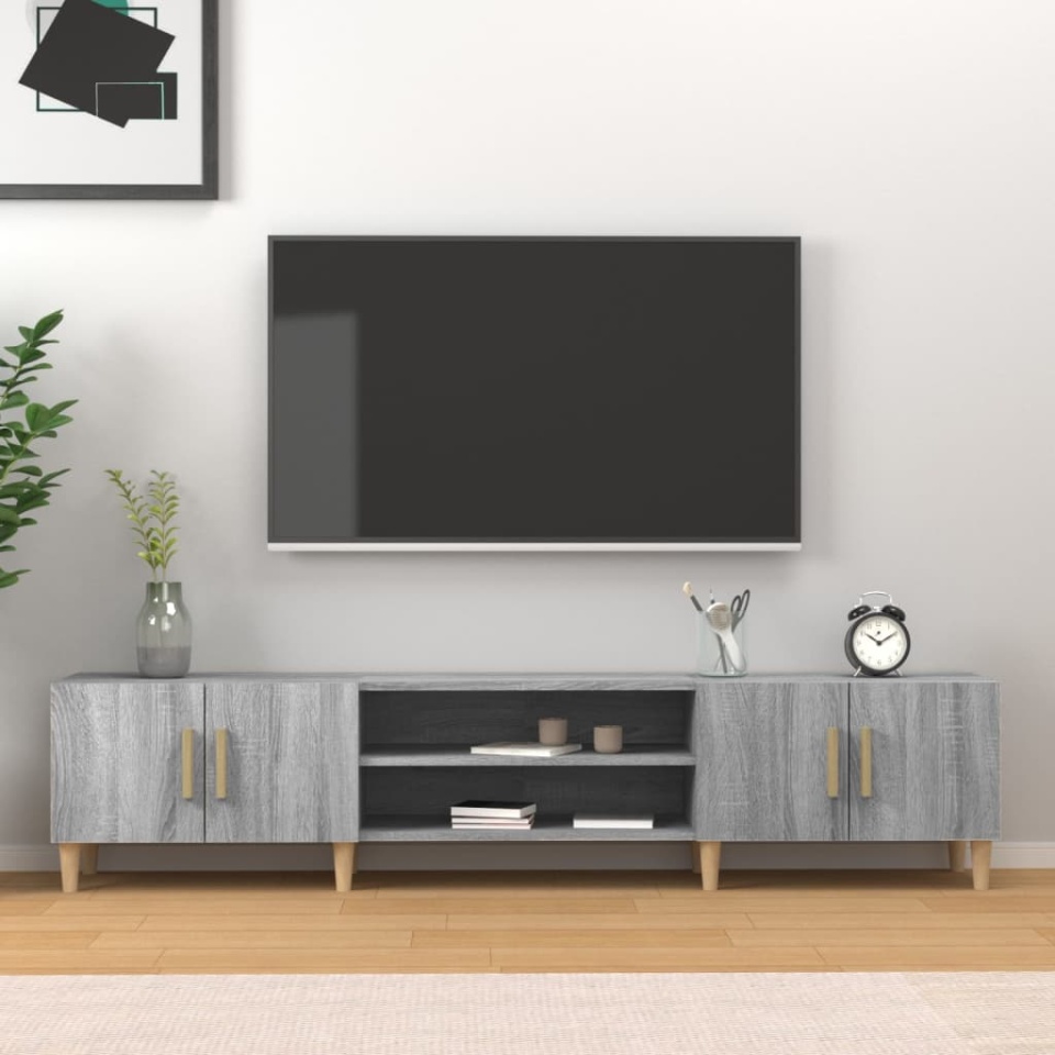 Comodă TV, gri sonoma, 180x31,5x40 cm, lemn prelucrat
