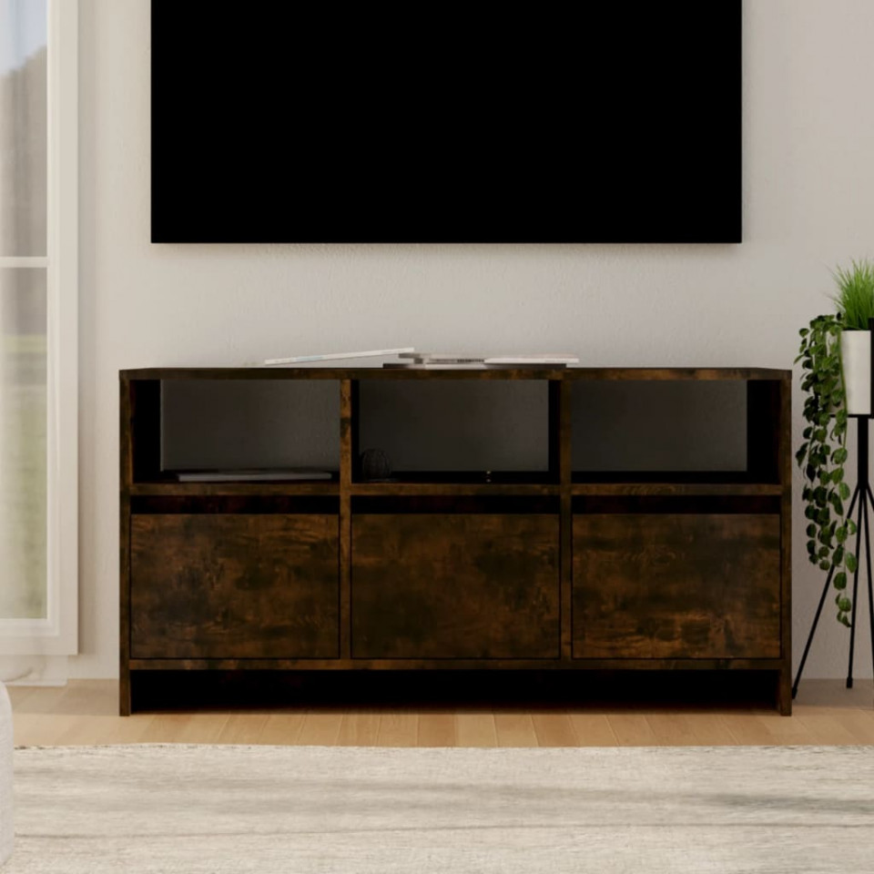 Comodă TV, stejar afumat, 102x37,5x52,5 cm, PAL