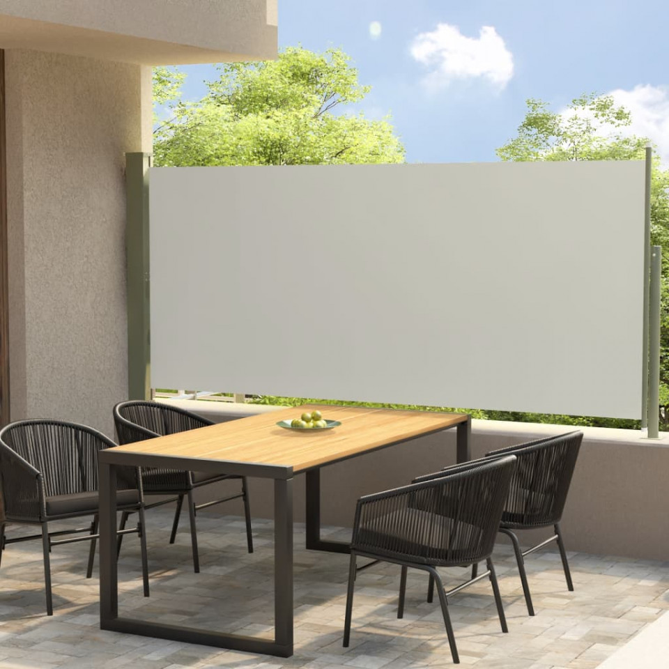 Copertină laterală retractabilă de terasă, crem, 140×300 cm Casa Practica