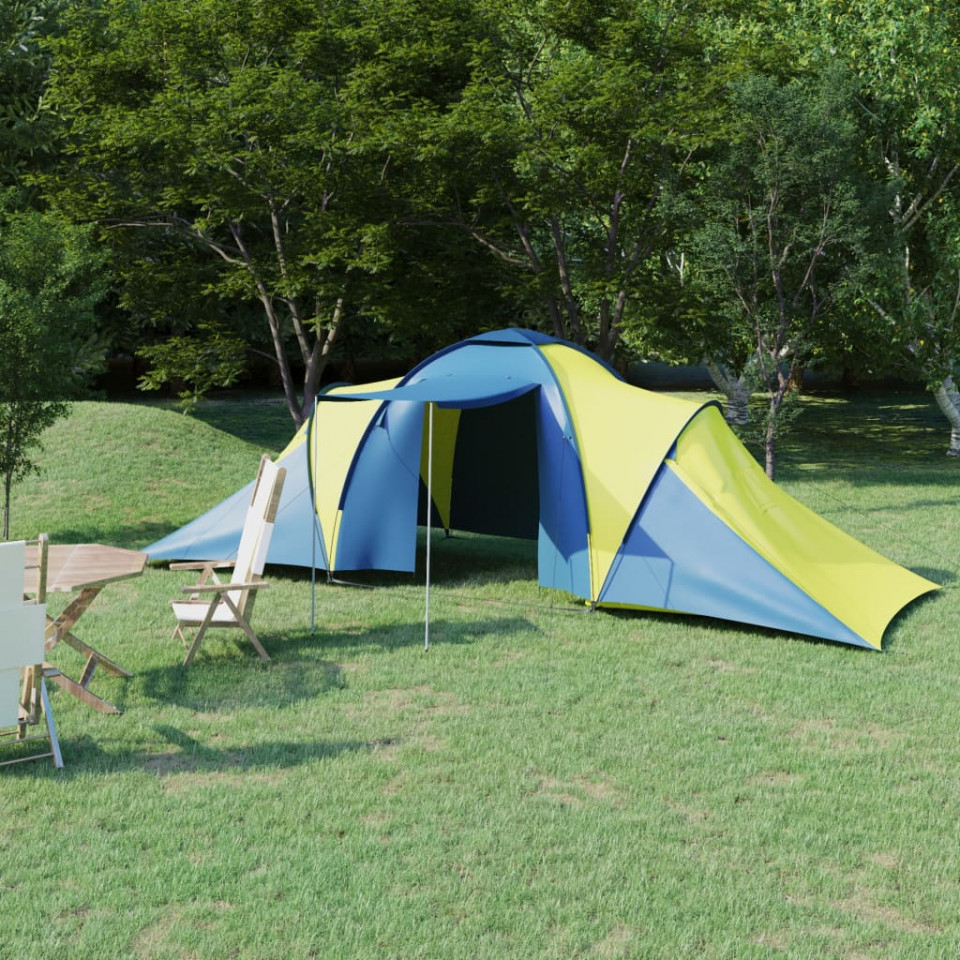 Cort camping, 6 persoane, albastru și galben Casa Practica imagine noua