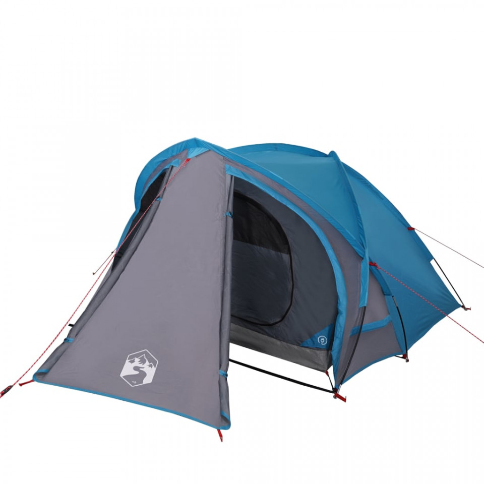 Cort de camping 2 persoane albastru, 320x140x120 cm, tafta 185T