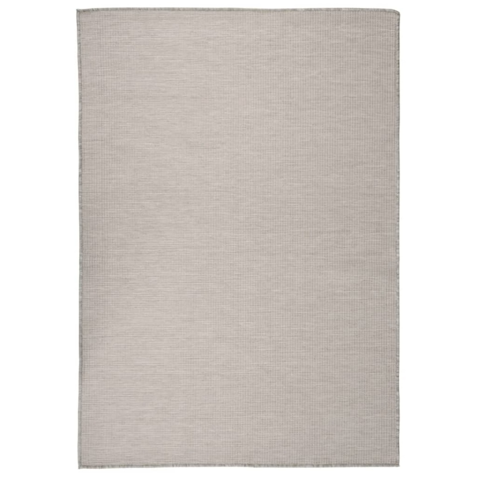 Covor de exterior, gri taupe, 160x230 cm, țesătură plată
