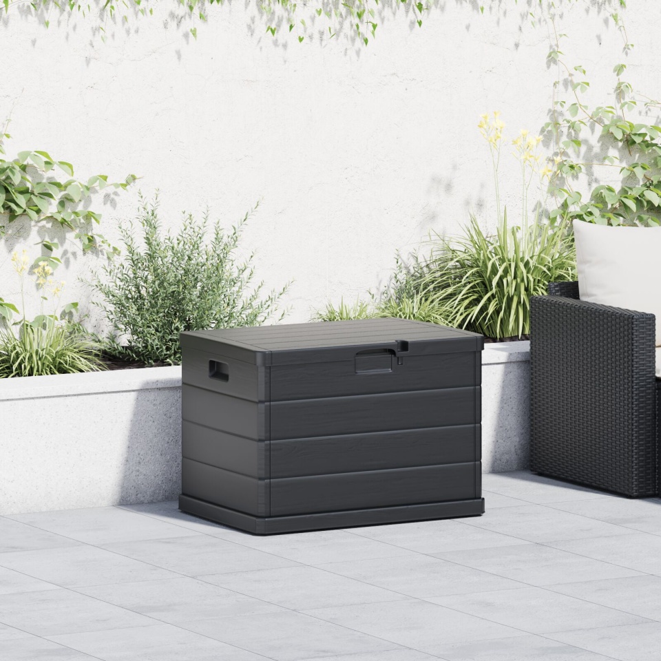 Cutie de depozitare pentru grădină - Antracit, 77.5 x 54.5 x 53 cm, Plastic, 170 L