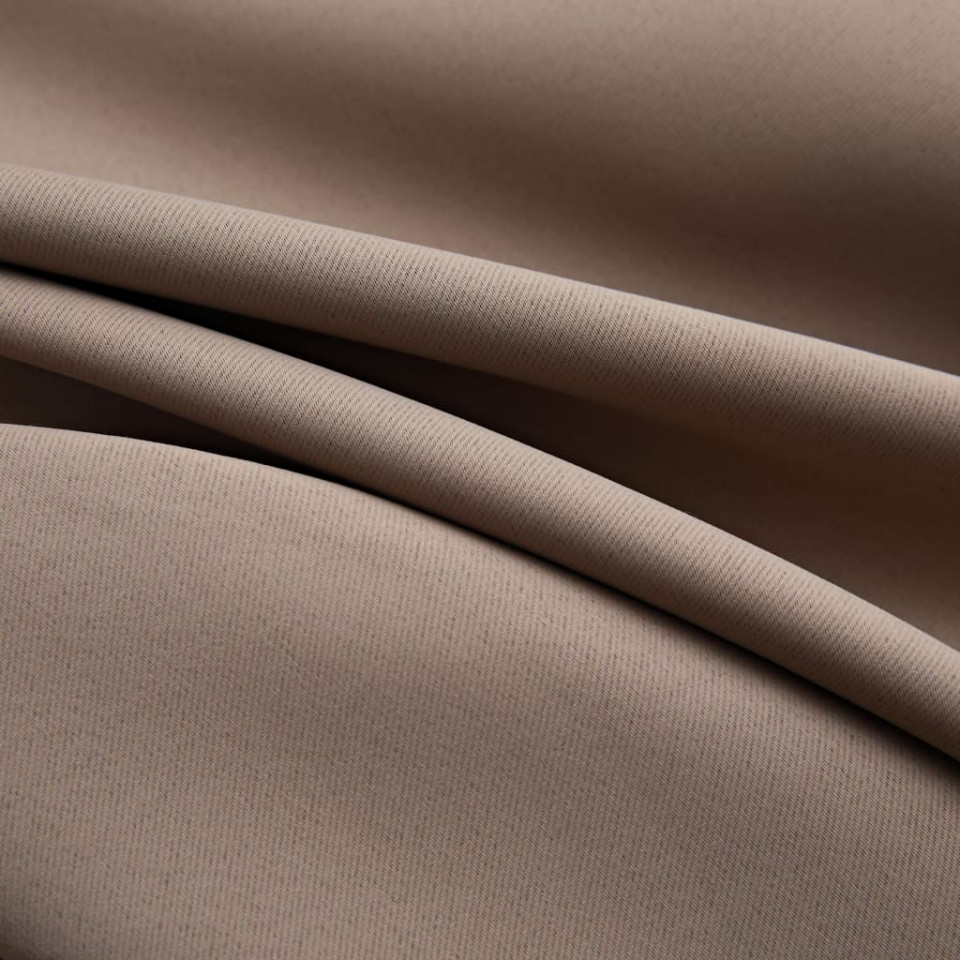 Draperii opace cu inele metalice, 2 buc., gri taupe, 140x245 cm