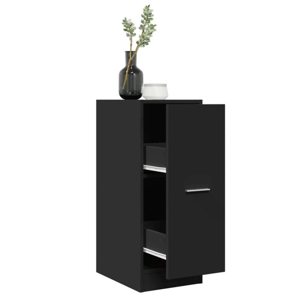 Dulap de farmacie, negru, 30x41x77,5 cm, lemn prelucrat