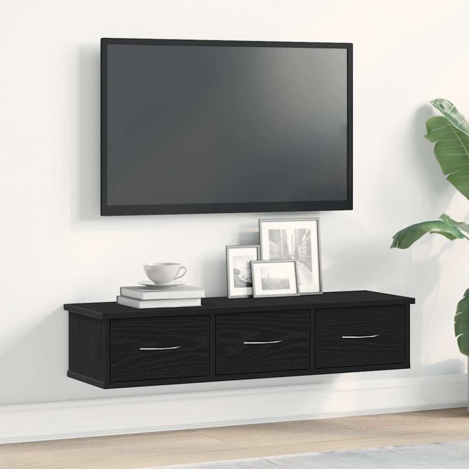 Dulap de perete Stejar negru 88x26x18,5 cm Lemn prelucrat