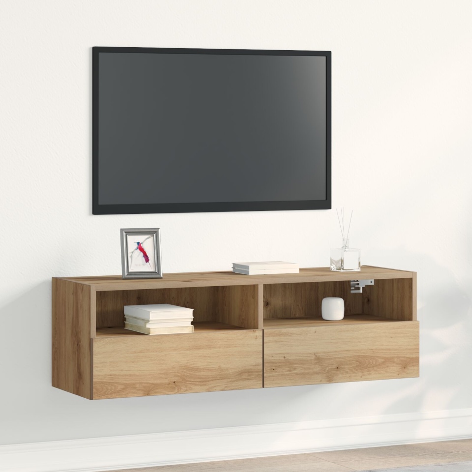 Dulap de TV pe perete Stejar Artisan 100x30x30 cm Lemn prelucrat