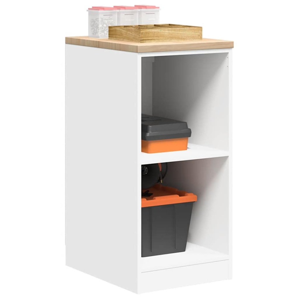 Dulap depozitare garaj alb 40x51x85 cm lemn masiv de pin