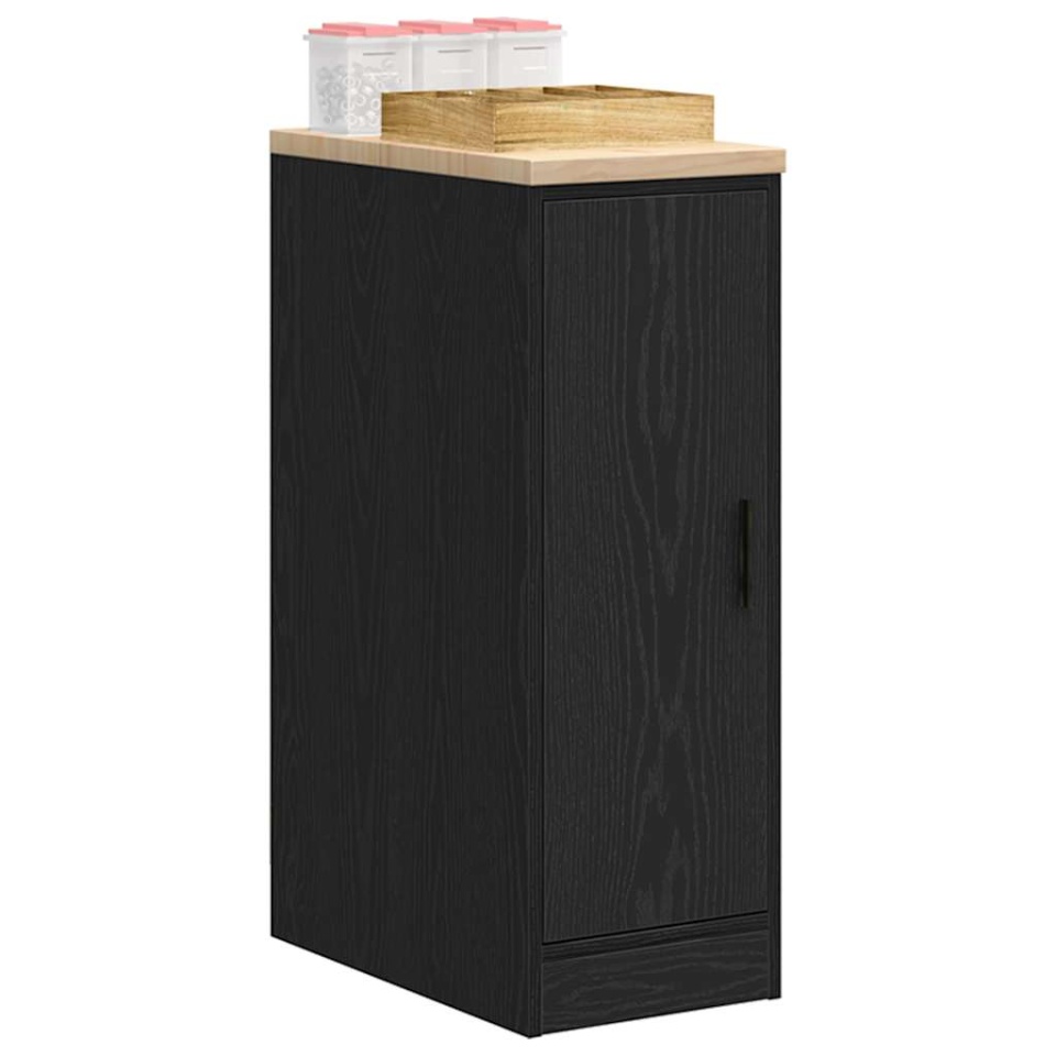 Dulap depozitare garaj negru 30x51x85 cm lemn masiv de pin