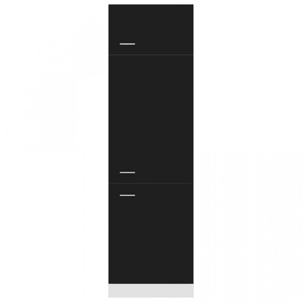 Dulap pentru frigider, negru, 60 x 57 x 207 cm, PAL