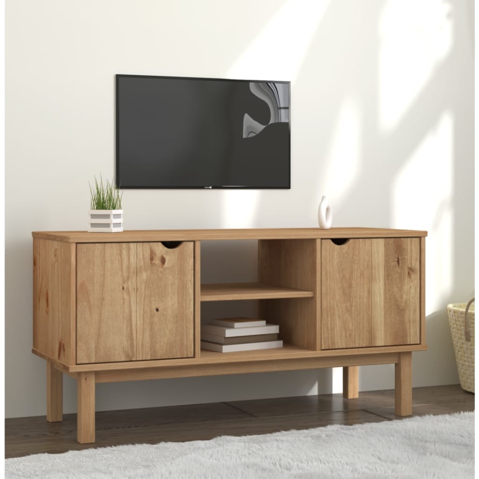 Dulap TV OTTA, 113,5x43x57 cm, lemn masiv de pin