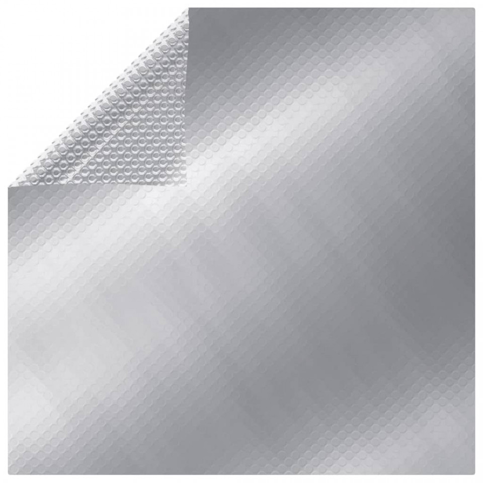 Folie solară plutitoare piscină dreptunghi argintiu 10×5 m PE 10x5