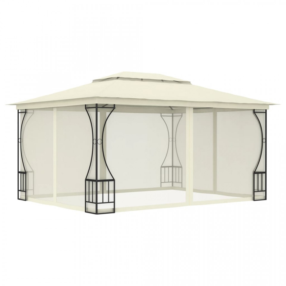 Pavilion cu plase, crem, 300 x 400 x 265 cm