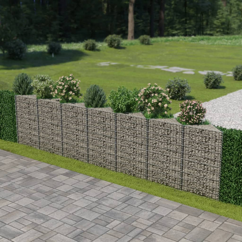 Perete gabion, oțel galvanizat, 450 x 30 x 100 cm