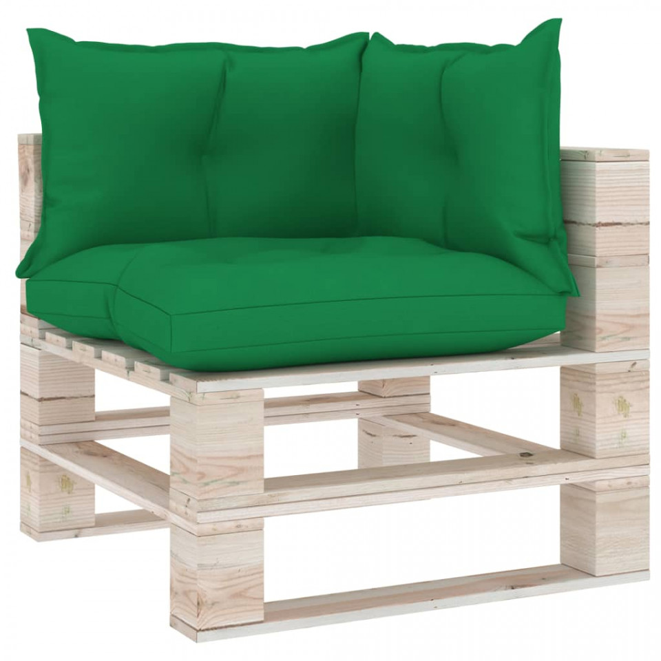 Poza Perne pentru canapea din paleti 3 buc. verde, material textil