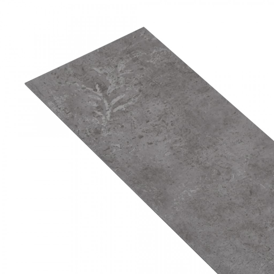 Plăci de pardoseală autoadezive, gri beton, 5,02 m², PVC, 2 mm