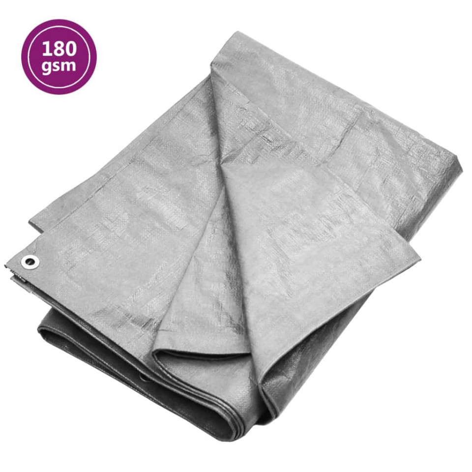 Prelată 180 g/m², gri, 3x4 m, hdpe