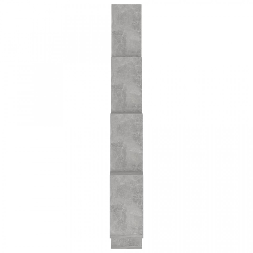 Raft de perete cub, gri beton, 90x15x119 cm, PAL