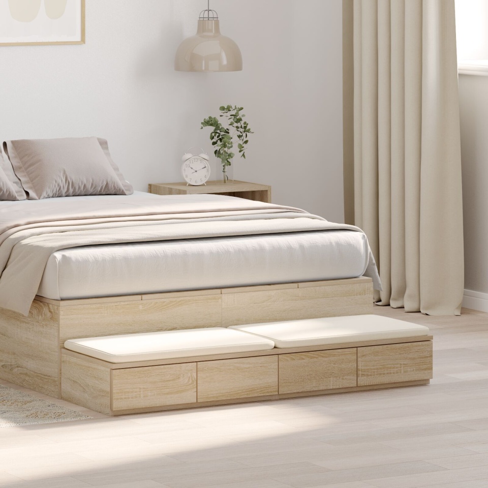 Sertare de pat, stejar sonoma, 120x36,5x16,5 cm lemn prelucrat