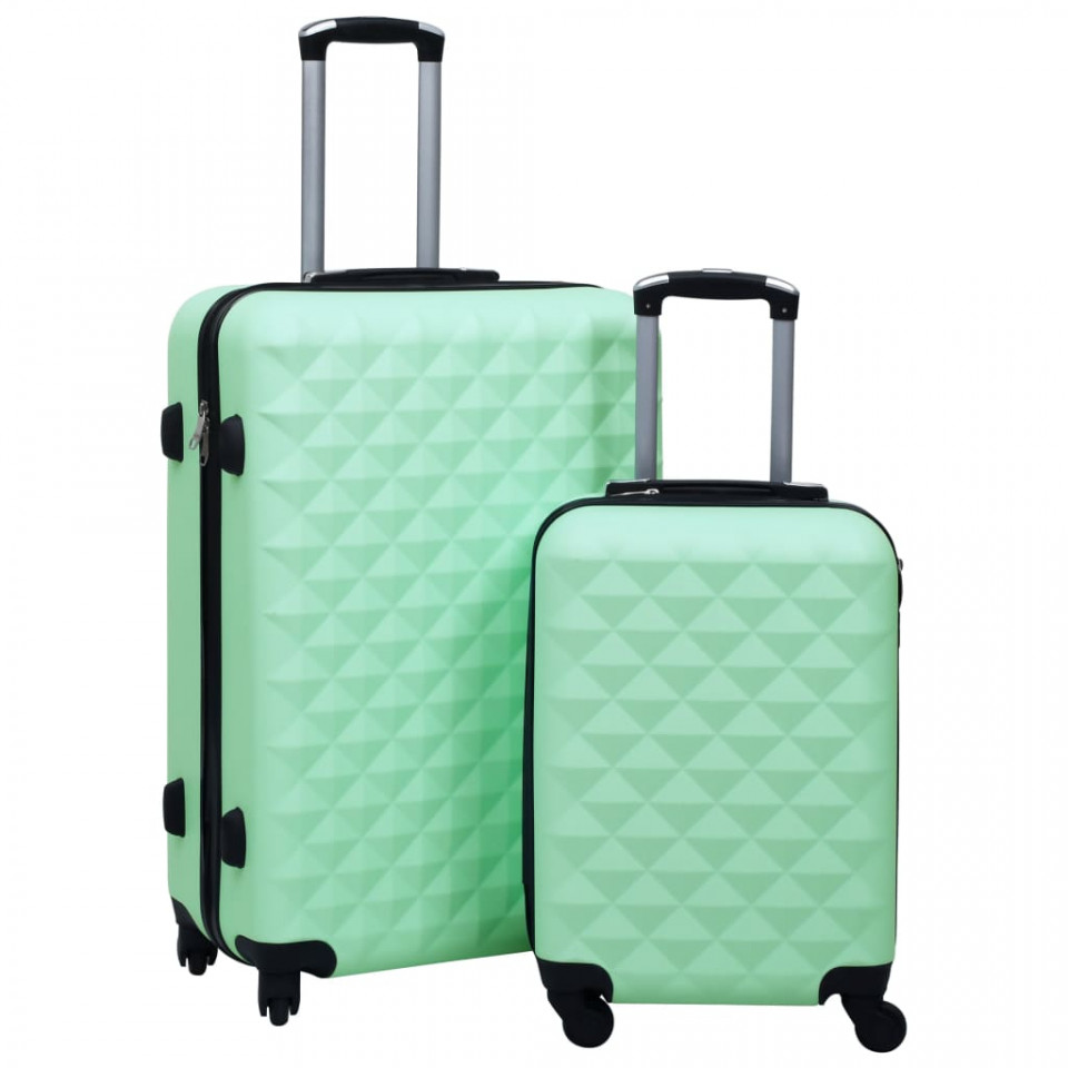 Set de valize cu carcasă rigidă, 2 piese, verde mentă, abs