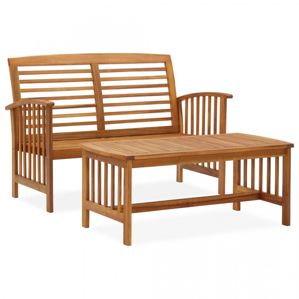 Set mobilier de grădină, 2 piese, lemn masiv de acacia