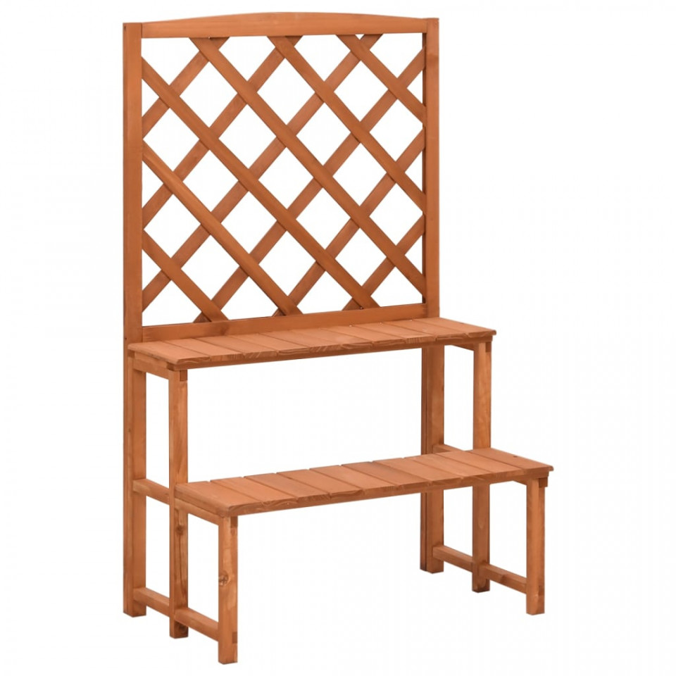 Suport plante cu spalier, 70x42x115 cm, lemn masiv de brad 70x42x115