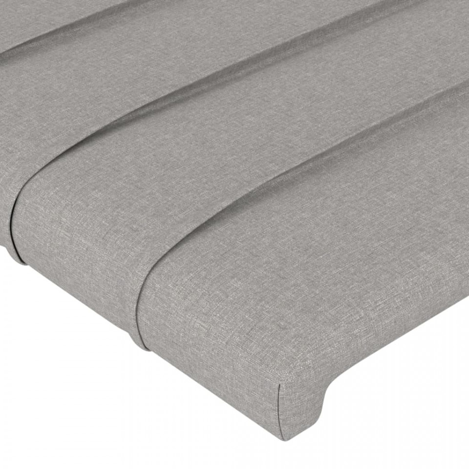 Tăblie de pat cu aripioare gri deschis 83x23x78/88 cm textil