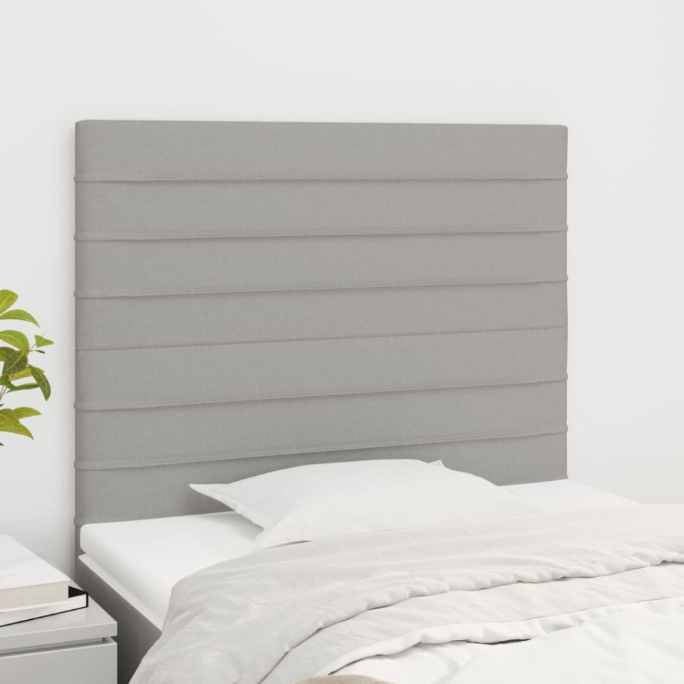 Tăblii de pat, 2 buc, gri deschis, 90x5x78/88 cm, textil
