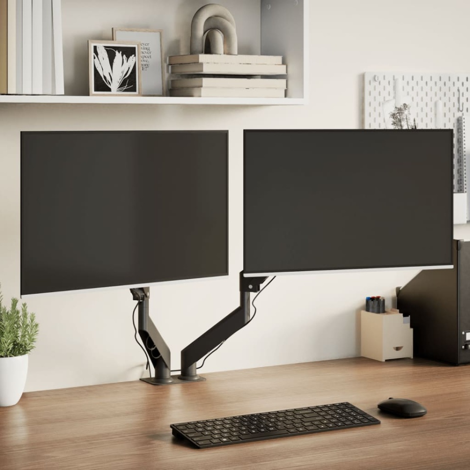 Braț monitor dublu pentru ecran max. 27 inch arc cu gaz 20 kg