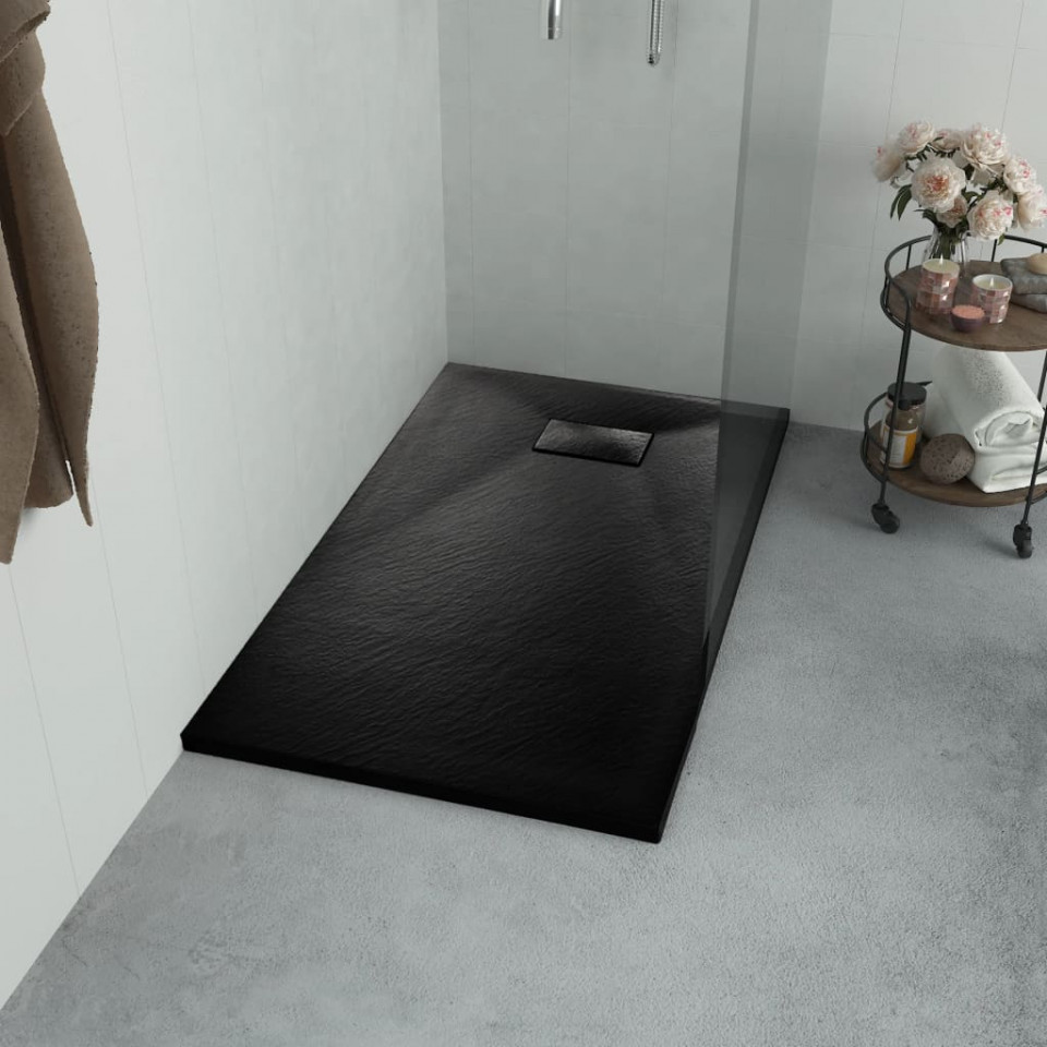Cădiță de duș, negru, 90 x 90 cm, SMC cadita imagine noua