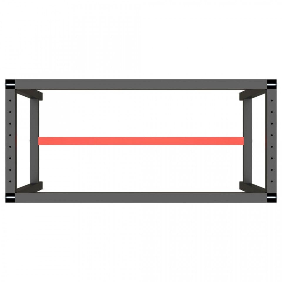 Cadru banc de lucru, negru mat/roșu mat, 110x50x79 cm, metal
