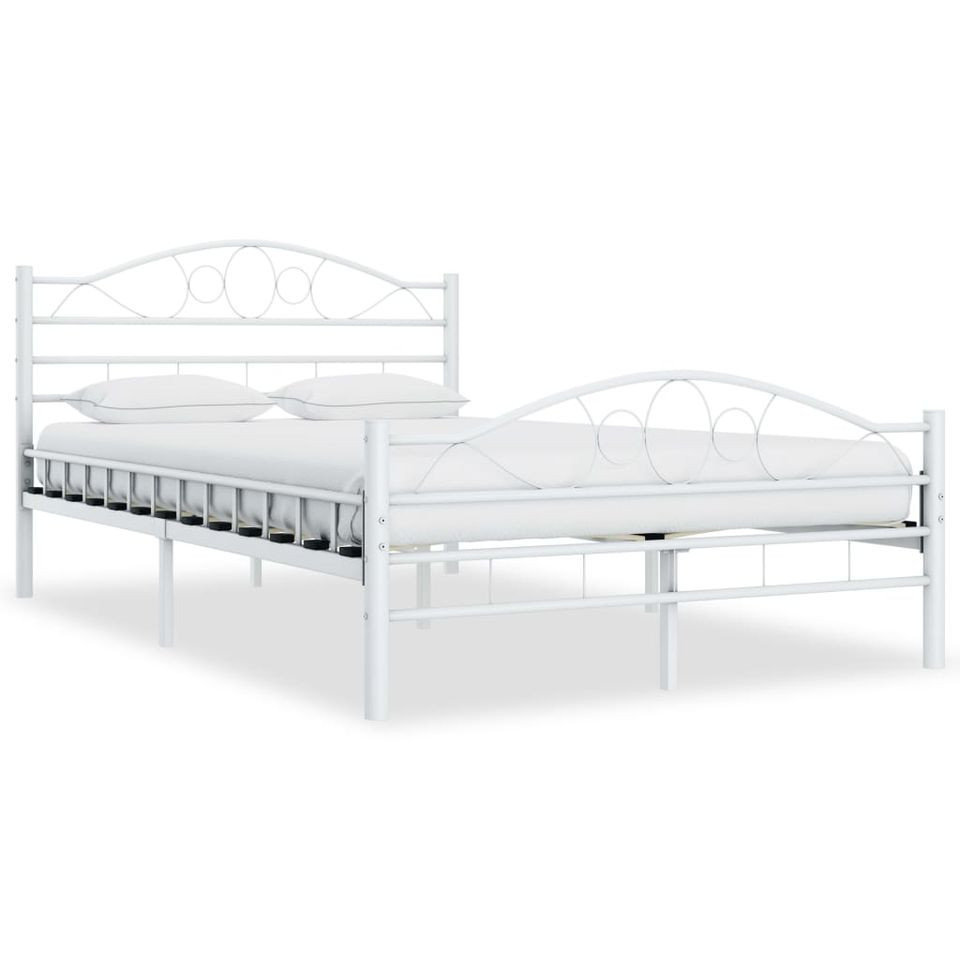 Cadru de pat, alb, 120 x 200 cm, metal Casa Practica imagine noua