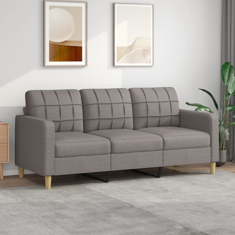 Canapea cu 3 locuri, taupe, 180 cm, material textil