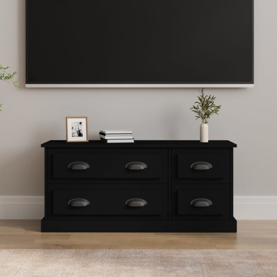 Poza Comoda TV, negru, 100x35,5x45 cm, lemn prelucrat