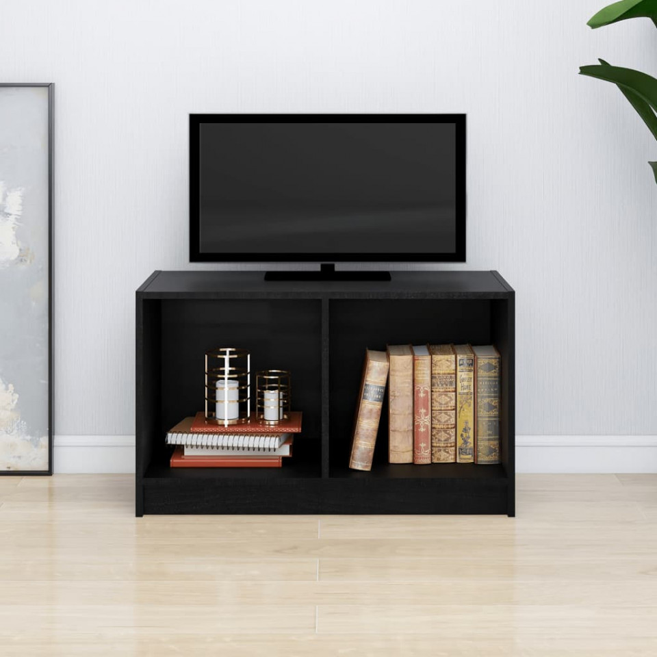 Poza Comoda TV, negru, 70x33x42 cm, lemn masiv de pin