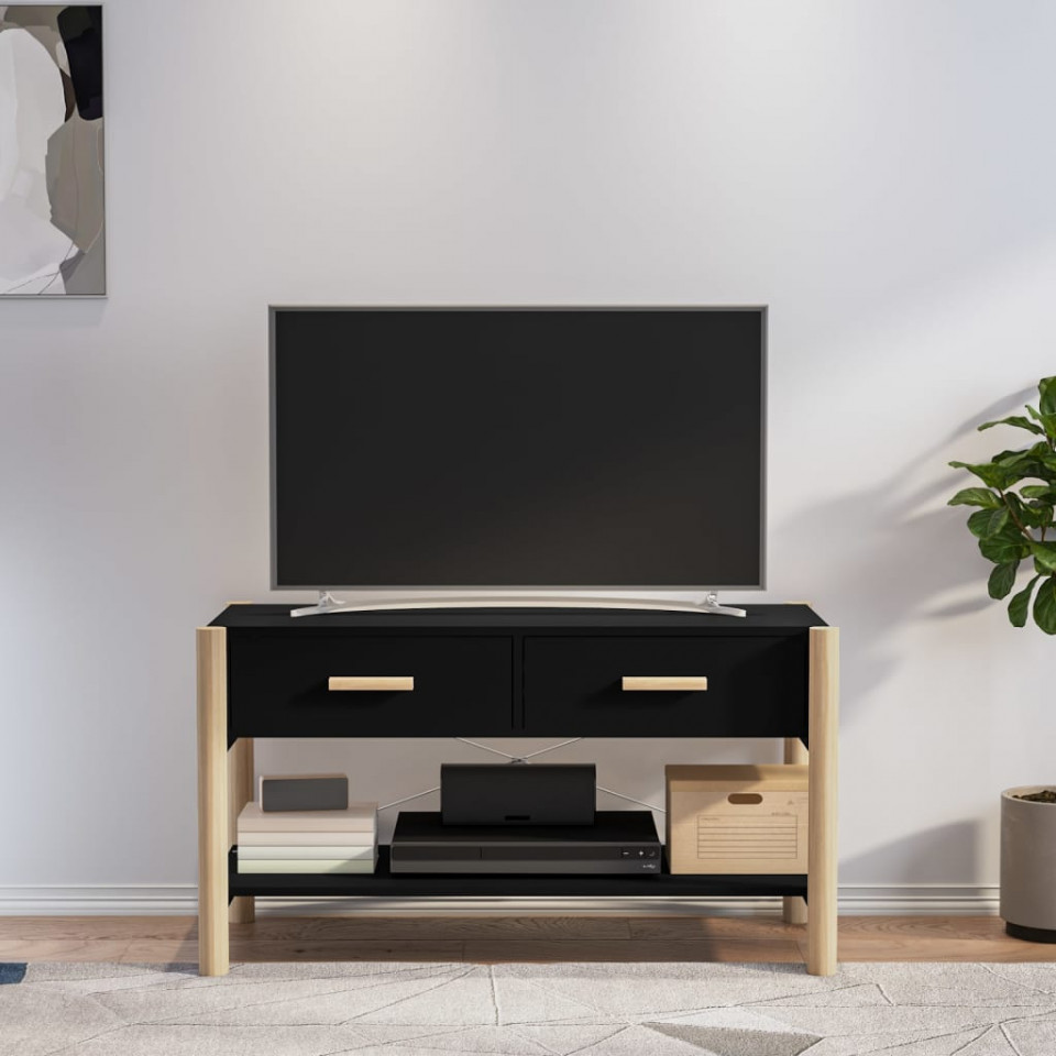 Poza Comoda TV, negru, 82x38x45 cm, lemn prelucrat