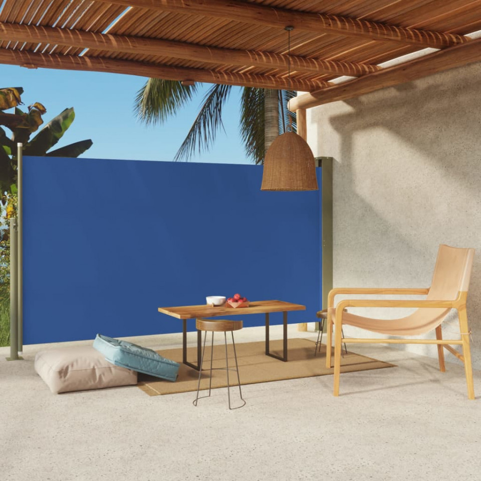 Copertină laterală retractabilă de terasă, albastru, 170×300 cm Casa Practica