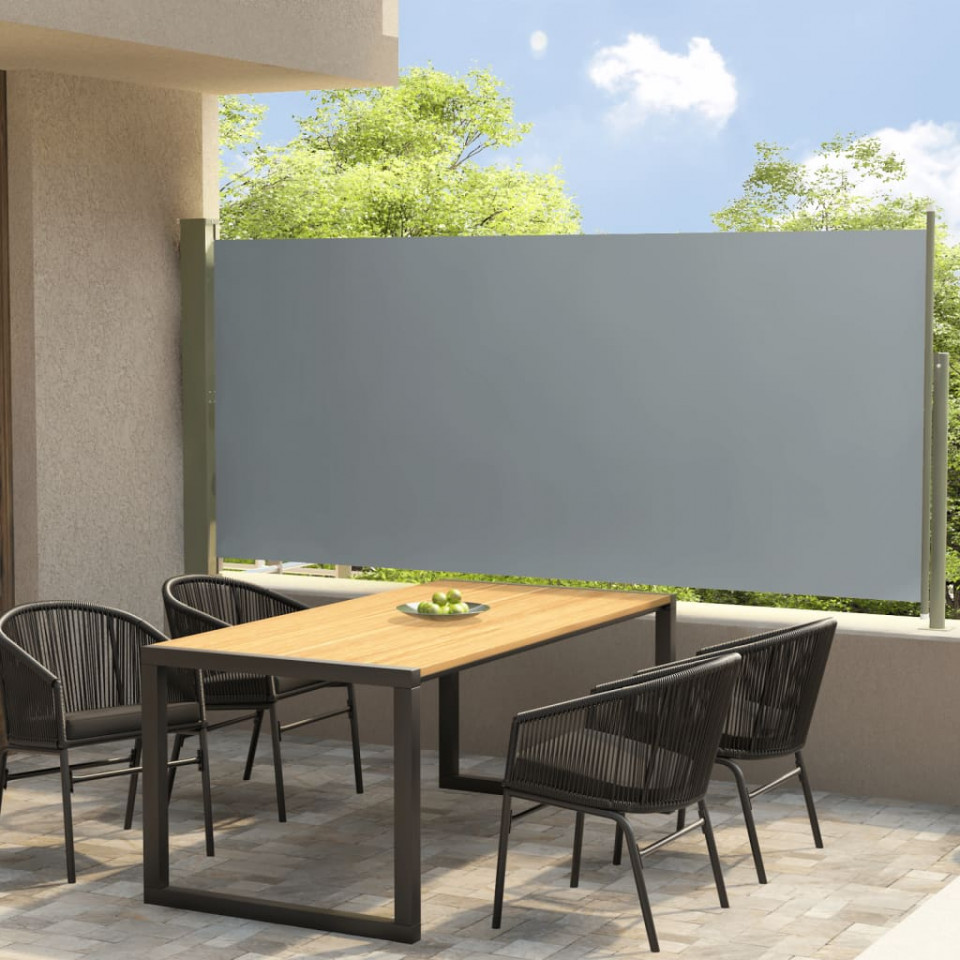 Copertină laterală retractabilă de terasă, gri, 140×300 cm Casa Practica