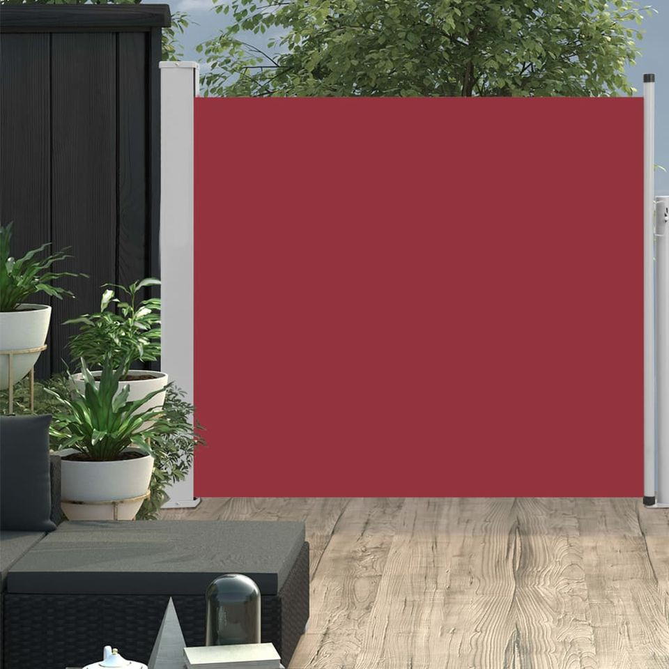 Copertină laterală retractabilă de terasă, roșu, 100 x 300 cm Casa Practica