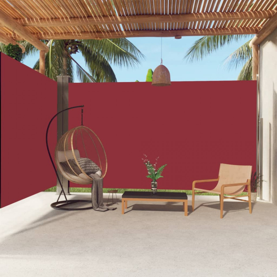 Copertină laterală retractabilă, roșu, 220x600 cm